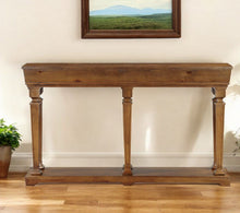 Load image into Gallery viewer, Solid And Manufactured Wood Floor Shelf Console Table With Shelves - Oak
