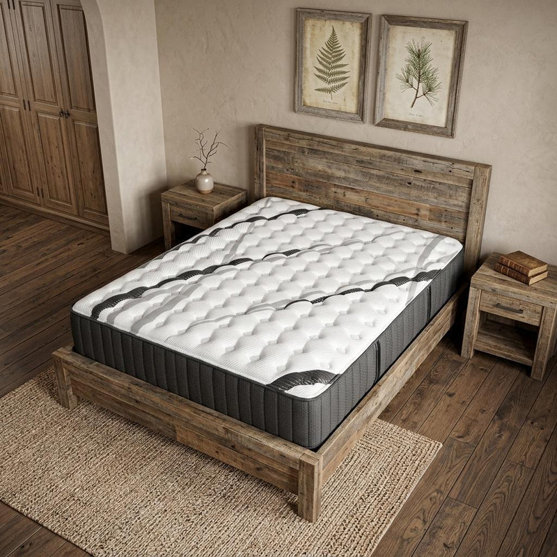 Graphite And Titanium Infused Gel Memory Foam Medium Hybrid Mattress - California King