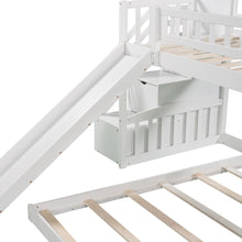 Load image into Gallery viewer, Stairway Twin over Twin Bunk Bed with Two Drawers and Slide, White(OLD SKU :LP000156AAK)
