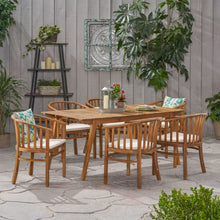 Load image into Gallery viewer, Outdoor 6 Seater Dining Set With Cushins - Cream
