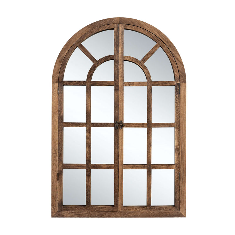 36" Arch Framed Accent Mirror - Brown