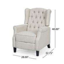 Load image into Gallery viewer, Contemporary Tufted Fabric Push Back Recliner - Beige
