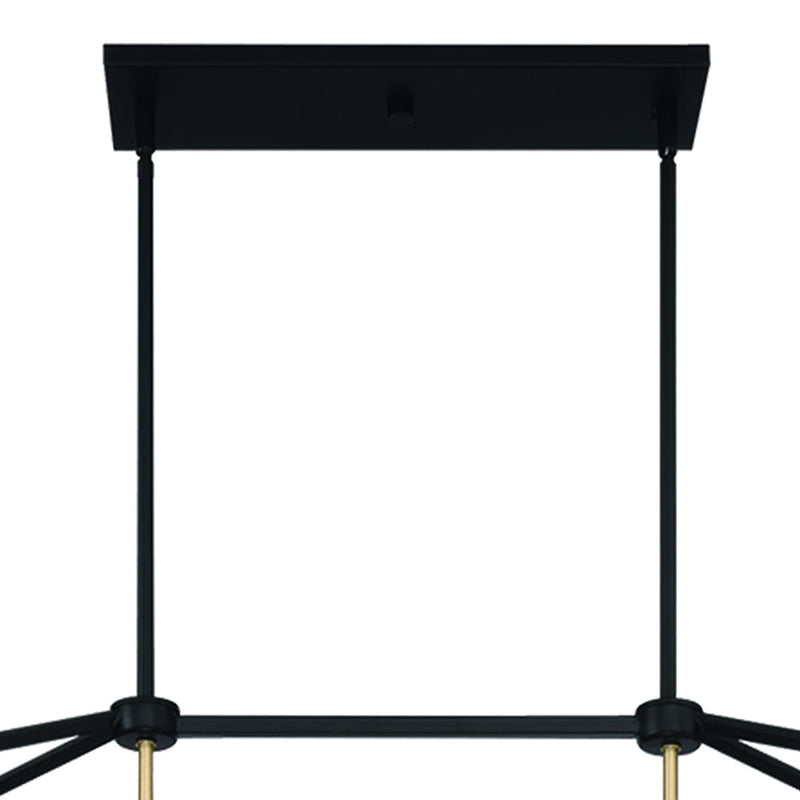 20" Candle Style Six Light Metal Dimmable Chandelier - Black / Gold