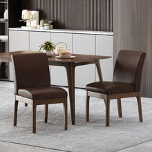 Load image into Gallery viewer, Modern Dining Chair With Upholstery - Dark Brown
