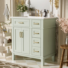 Load image into Gallery viewer, Modern Bathroom Vanity With Ceramic Sink, Soft Close Storage Cabinet
