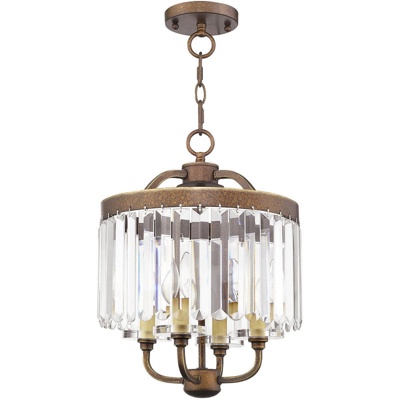 18'' Four Light Dimmable Chandelier With Shades - Bronze