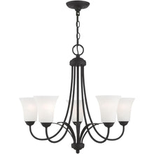 Load image into Gallery viewer, 22" Five Light Dimmable Chandelier With Shades - Black
