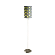 Load image into Gallery viewer, Steel Novelty Floor Lamp With Drum Shade - Silver / Gray And Green
