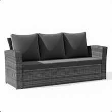 Load image into Gallery viewer, All-Weather Wicker 3 Seat Patio Sofa With Thick Cushions
