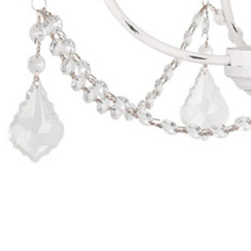 Four Light Metal Dimmable Chandelier With Shades - Antiqued White