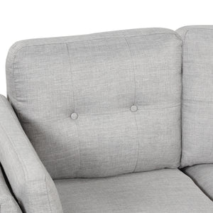 97.2" Modern Linen Fabric Sofa, L-Shape Couch with Chaise Lounge,Sectional Sofa with one Lumbar Pad,Gray