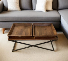 Load image into Gallery viewer, 27" Solid Wood Coffee Table - Brown And Black
