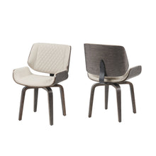 Load image into Gallery viewer, Mid Century Modern Dining Chair 360° Swivel, Ergonomic Design Upholstery, Bentwood Frame, (Set of 2) - Beige
