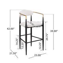 Load image into Gallery viewer, Barstools (Set of 2), Counter Height Upholstered Bar Stools With Backs And Iron Legs For Kitchen Island - Beige
