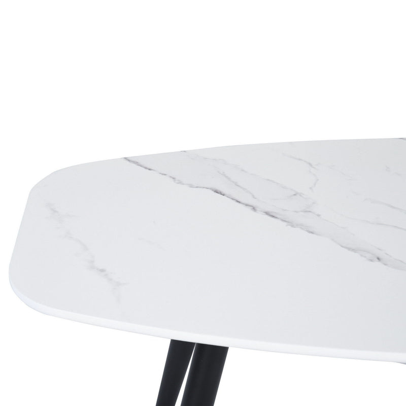 43" Faux Marble And Steel Coffee Table - White And Black