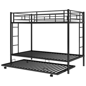 Twin over Twin Bunk Bed with Trundle, Black(OLD SKU:MF192387AAB)