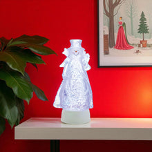 Load image into Gallery viewer, Plastic Christmas Snowman Tabletop Sculpture With LED - Clear
