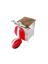 Load image into Gallery viewer, Novelty Scooter Open Cabinet With Two Shelves - Red And Off-White
