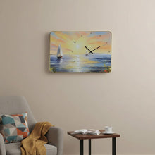 Load image into Gallery viewer, Silent Analog Wall Clock (626576) - Yellow / Blue / Orange
