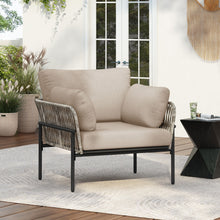 Load image into Gallery viewer, Rope Lounge Chair With Cushions For Modern Spaces
