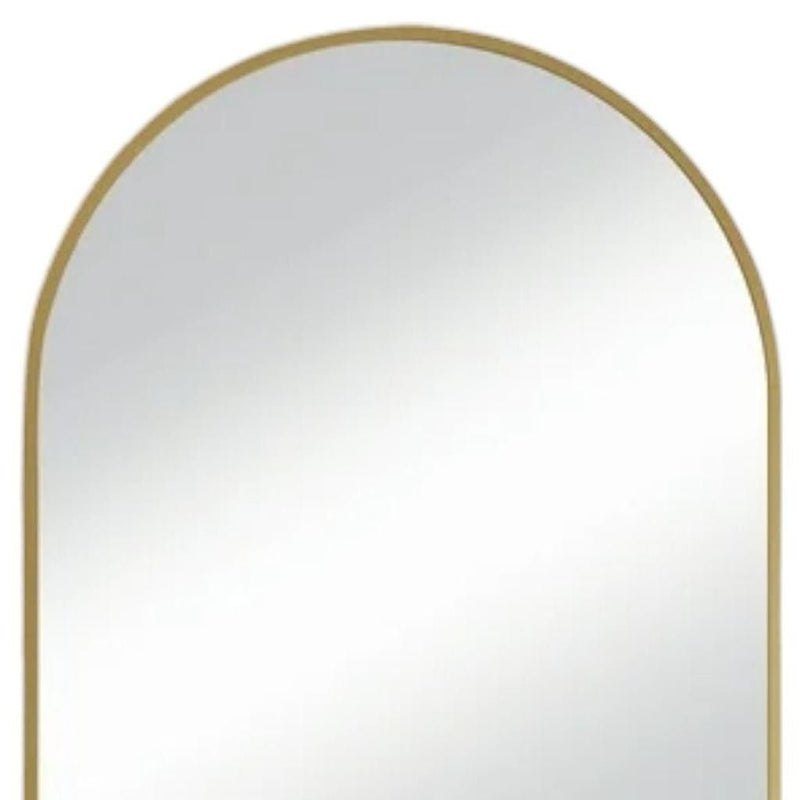 38" Metal Arch Framed Accent Mirror - Gold