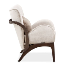 Load image into Gallery viewer, Camellia Field - Velvet Accent Chair - Beige / Dark Brown
