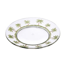 Load image into Gallery viewer, Palm Tree Design 9" Acrylic Dinner Plates (Set of 4) Crystal Clear Reusable Unbreakable Kitchen Plates Bpa Free Dishwasher Safe - Clear
