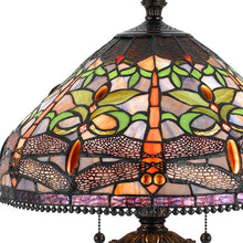 Load image into Gallery viewer, Metal Two Light Table Lamp With Purple Cone Shade - Bronze

