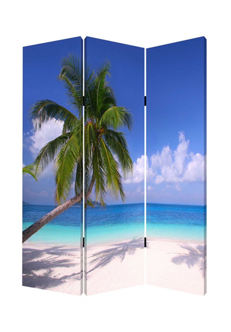 Wood Canvas Paradise Screen - Multi Color