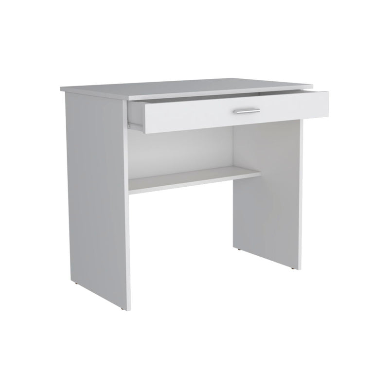 32" Wood Computer Desk With Drawer - White