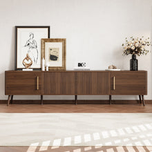 Load image into Gallery viewer, TV Stand For TVs Up To 85" With Fluted Door, Cable Management, Soft-Closing Hinges - Walnut
