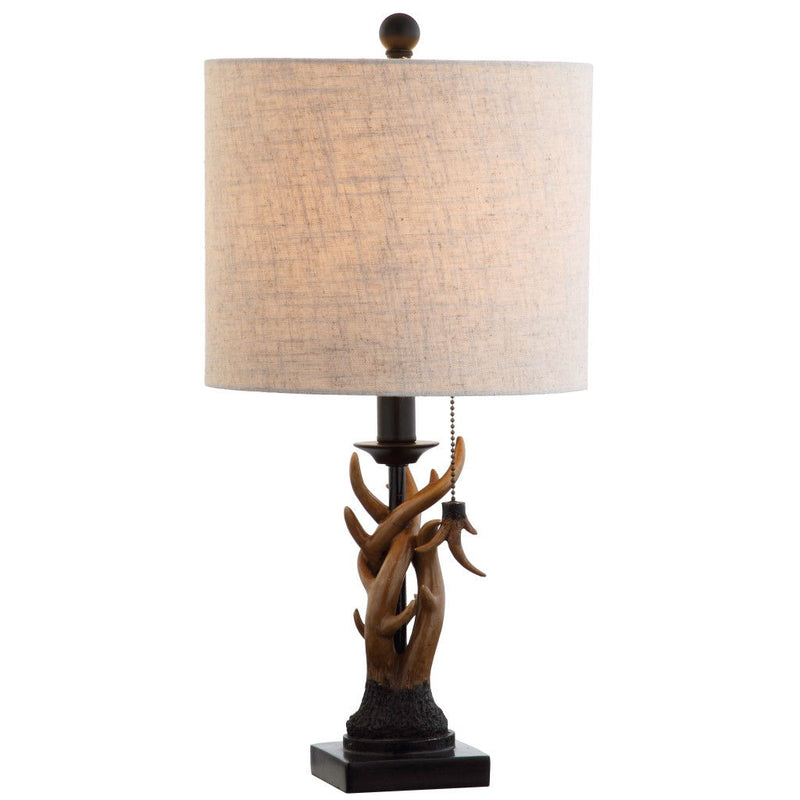 21'' Table Lamp With Drum Shade - Brown