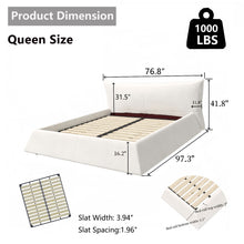 Load image into Gallery viewer, Upholstered Platform Bed With Special Shaped Headboard
