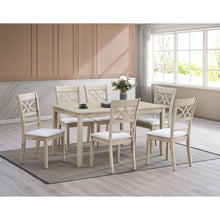 Load image into Gallery viewer, Ferris - 7 Piece Dining Set With Cross Back Chairs And Rectangular Table - Antique White

