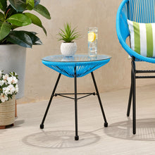 Load image into Gallery viewer, Nusa - Modern Rattan Side Table With Tempered Glass Top
