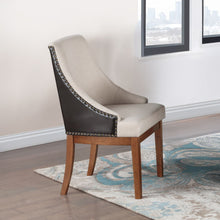 Load image into Gallery viewer, Gilsea - Fabric &amp; Synthetic Leather Side Chair (Set of 2) - Beige &amp; Brown Finish
