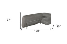 Load image into Gallery viewer, Leather Match Stationary L Shaped Two Piece Sofa Chaise - Gray
