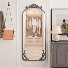 Load image into Gallery viewer, Full Body Arched Mirror With Vintage Carved Applique
