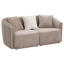 Load image into Gallery viewer, Silvana - Upholstered Rolled Loveseat With Curved Back And Foam Cushions - Beige
