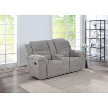 Load image into Gallery viewer, Sebring - Upholstered Manual Reclining Loveseat With Center Storage Console - Gray
