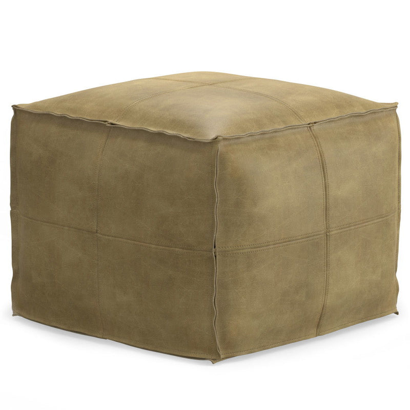 Pouf Ottoman Leather - Brown