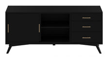Load image into Gallery viewer, Mahogany Solids Okoume And Veneer Open Shelving TV Stand - Black
