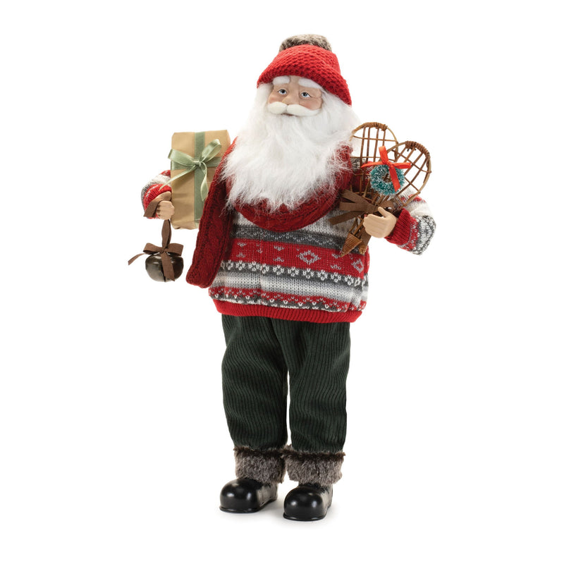 Fabric Christmas Santa Figurine (633852) - Red / White / Black