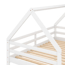 Load image into Gallery viewer, Twin over Twin Low Bunk Bed, House Bed with Ladder , White(OLD SKU:WF197808AAK)
