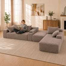 Load image into Gallery viewer, U-Shaped Modular Sofa With Cup Holders And Storage For Living Rooms - Coffee
