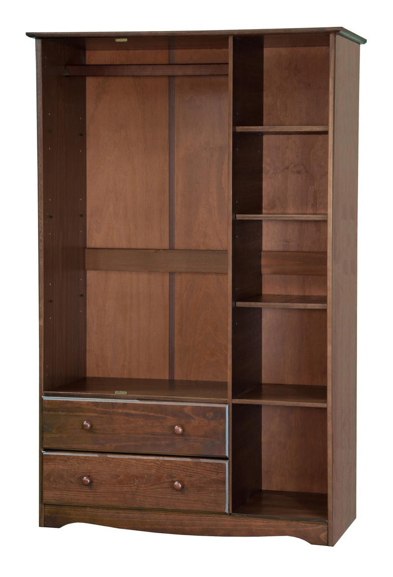 Solid Wood Three Door Two Drawer Combo Dresser (762945) - Coffee