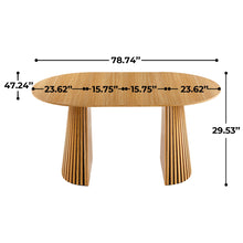 Load image into Gallery viewer, Extendable Pedestal Multifunctional Dining Table - Oak
