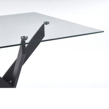 Load image into Gallery viewer, Dining Table With Cross Metal Leg And Tempered Glass, Modern Space Saving Kitchen Table For Living Room Legs, Square Table

