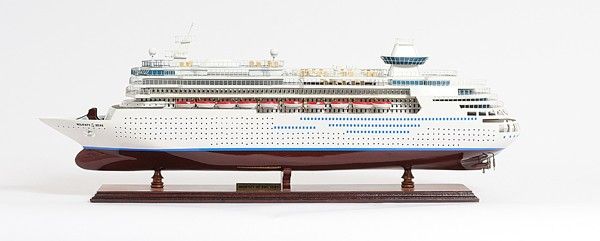 Majesty of the Seas Boat Hand Painted Decorative Boat - Brown / White