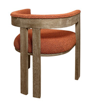 Load image into Gallery viewer, Upholstered Boucle Open Back Dining Arm Chair - Burnt Orange
